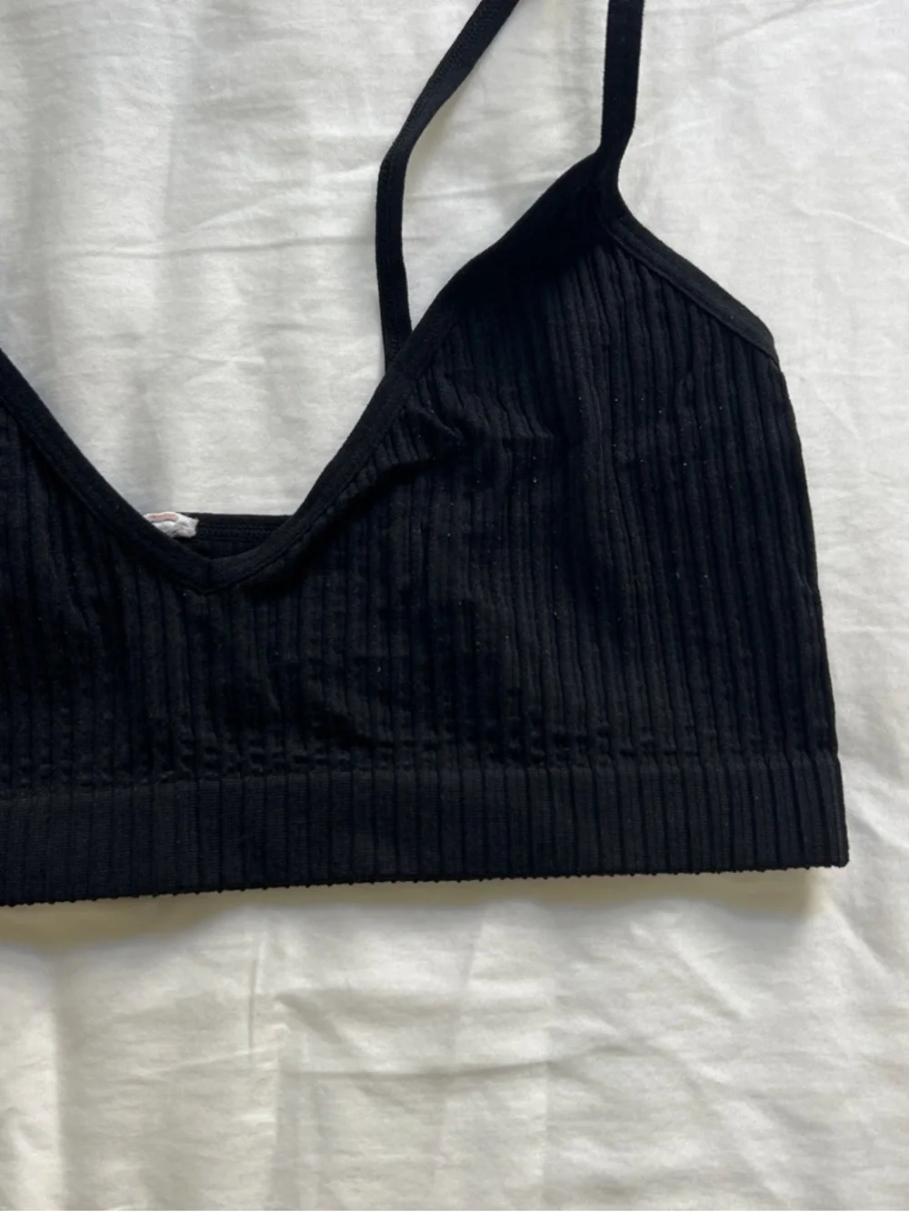 Target Black Ribbed Triangle Bralette - Picture 3 of 3